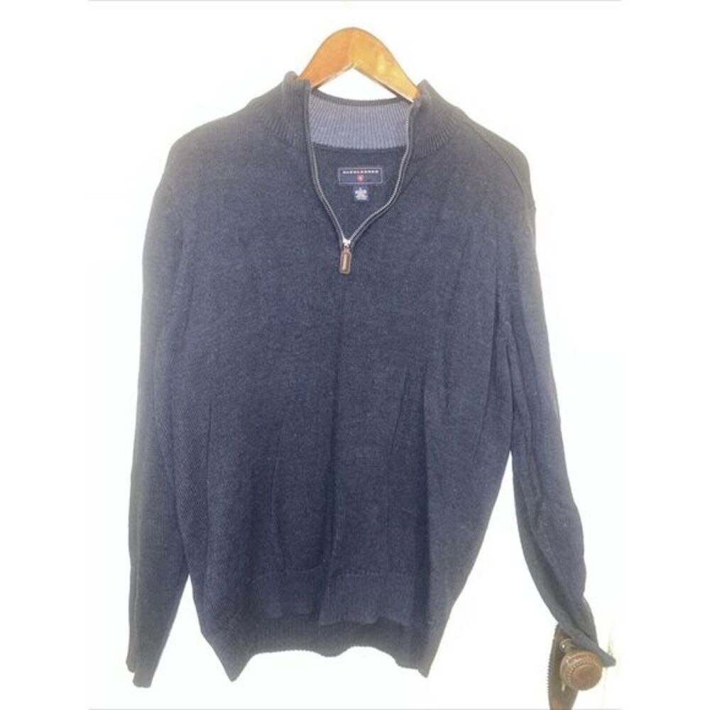 Saddlebred Pull Over 1/4 Zip Navy Sweater